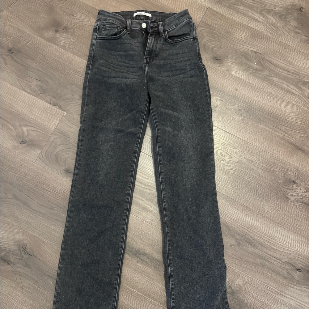 Elegant Charcoal Women's Straight Leg Jeans
